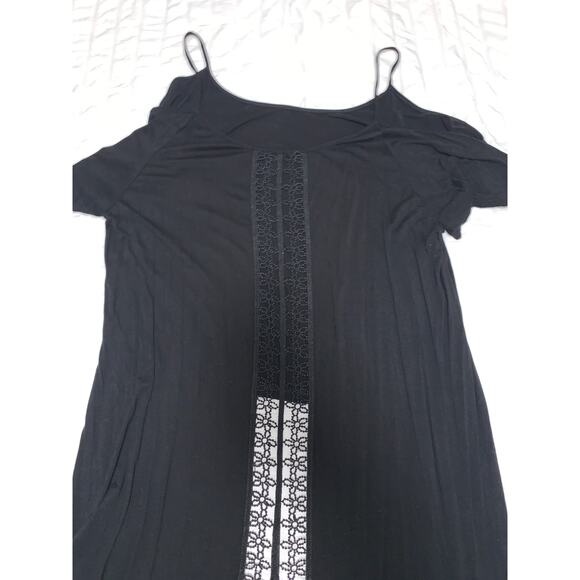 SHEIN Curve Black Cold Shoulder Lace Detail Shirt Size 4XL - Picture 3 of 6